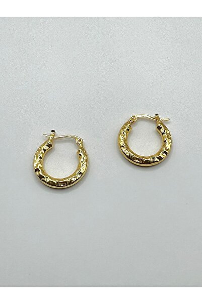 DEMOKAN Women's Earrings 2cm Crushed Hoop Earrings