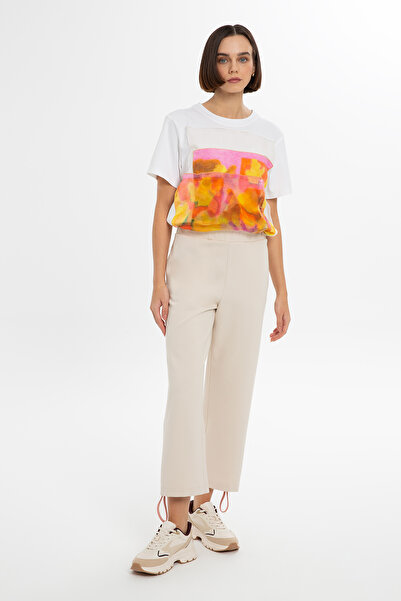 GİZİA Rahat Kesim Bilekte Bej Pantolon