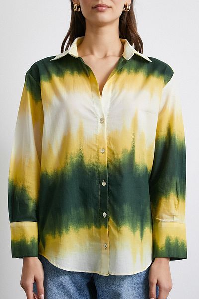 Never more Green Gradient Patterned Shirt