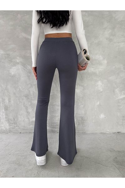 Gugus Women's High Waist Slimming Effect High Waist Steel Interlock Spanish Leg Leggings Pants