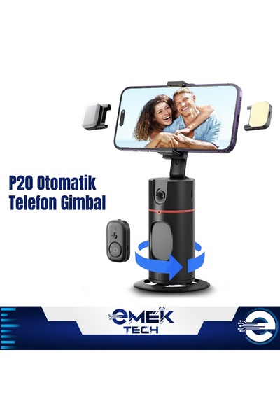 PİNK İTHALAT P20 Otomatik yüz izleme Gimbal telefon Vlog canlı telefon selfie...