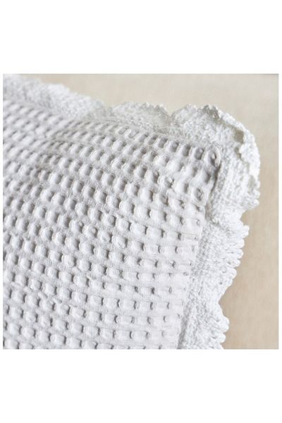 Home Box White Haven Velin Waffel Lace Filled Cushion 45x45 cm