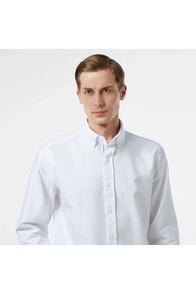 Tam12den Home Ανδρικό πουκάμισο Slim Fit Cotton Lycra Λευκό Χρώμα
