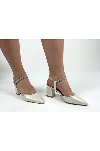 Gloriys Ayakkabı & Çanta Sedef Satin 6 Cm Pantofi cu toc 01321 Pantofi rochie de seara-Rochie de mireasa Pantofi