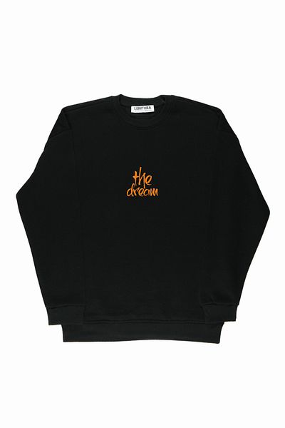 By Caspita Fashion Hanorac negru oversize unisex cu imprimeu pe spate Lenithra The Dream Sculpture