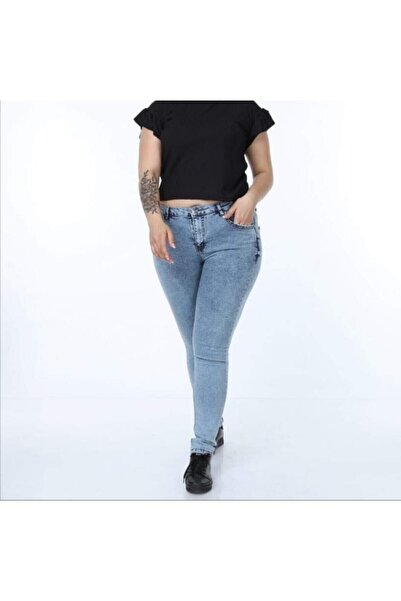 pass&pass 2039 Women's Lycra Slim Fit Plus Size Jeans Jeans Denim Trousers - ...