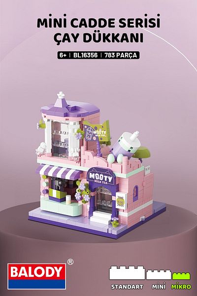 balody Mini Street Series – Tea Shop (Bl16356) – Micro Block Building Toys Set