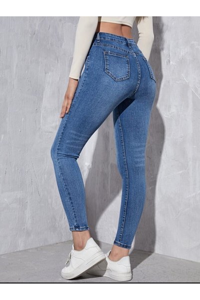 pass&pass 2003 Women's Lycra Skinny Slim Fit Jeans Jeans Denim Trousers - Light Blue