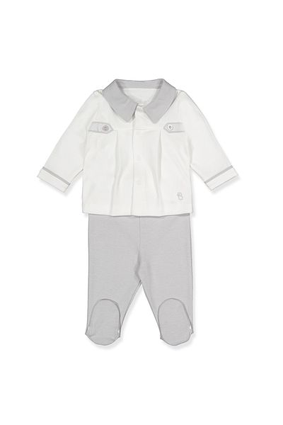 Bebetto Pajama Set with Interlock Booties (Royal Man) 2 Pieces