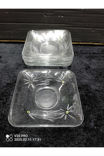 Sufra Çay tabağı.Cam çay tabağı.Kare cam çay tabağı.Kesme, taşlı,kare cam çay...