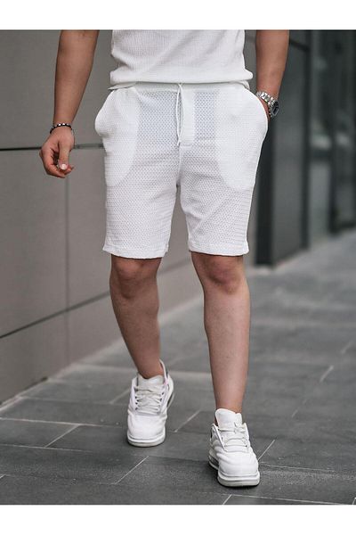 Valiberta Wafer Pattern Shorts - White