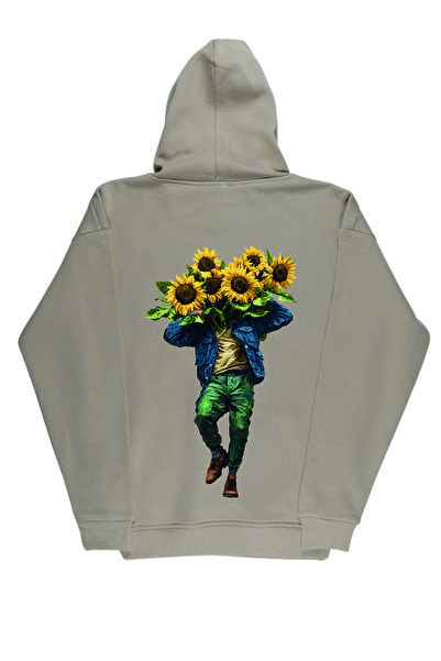 By Caspita Fashion Lenithra Van Gogh Back Štampano Unisex Oversize kroj Bež H...