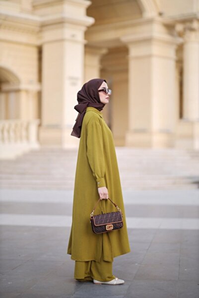 NS Moda Oil Green Hijab Alya Set - Model 530