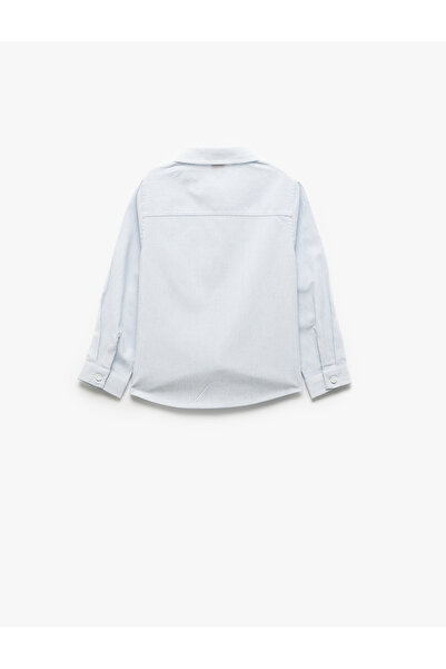 Koton Cămașă cu mânecă lungă, cu un singur buzunar, cu dungi