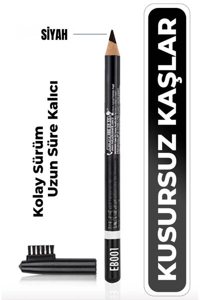 Ahel Kaş Tasarım Kalemi Siyah Fırçalı Microblading Kalıcı Makyaj Kaş İşaretle...