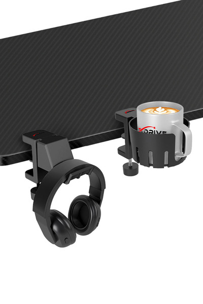 XDrive Premium Bardak Tutucu ve Kulaklık Askı Seti/Siyah