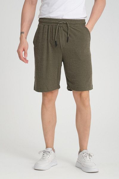 Valiberta Pantaloni scurti elastici cu model tricotat Lycra kaki