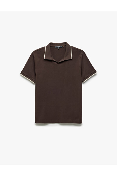 Koton Μπλουζάκι με λεπτή εφαρμογή από βαμβακερό πικέ ύφασμα με κοντό μανίκι μ...