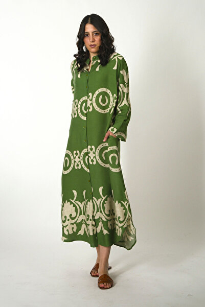 ABBRA Women's Prevailing Neckline Tunic Pocket Detail 100% Viscose Summer Dress