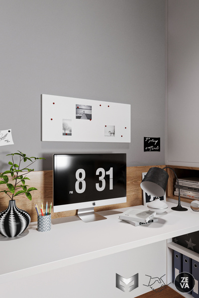 Genel Markalar Beyaz Mıknatıs Hediyeli Metal 70x30 cm – Not Tutucu, Fotoğraf Askısı ve Dekoratif Pano