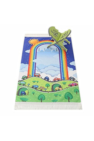 Asyabayrak Дитячий килимок для молитви «Веселка» синій 82×45 см 110 г - з под...