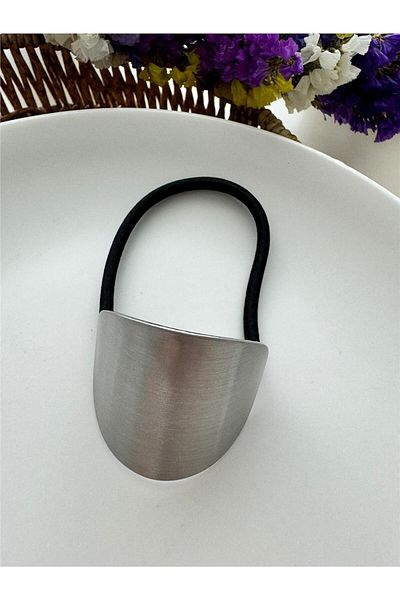 Pelin Aksesuar Metal oval argintiu și cataramă elastică