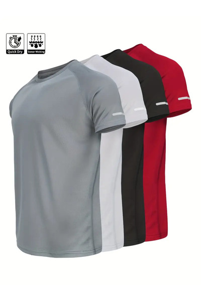Karatopak 4-Piece Quick Dry Athletic Technical Performance Sports T-Shirt