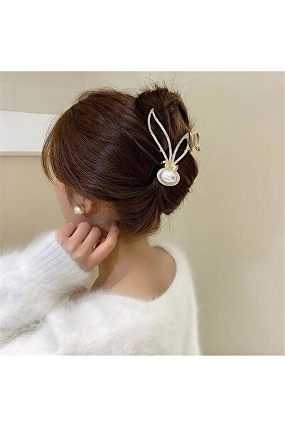 Pelin Aksesuar Cataramă cu ureche de iepure perlat