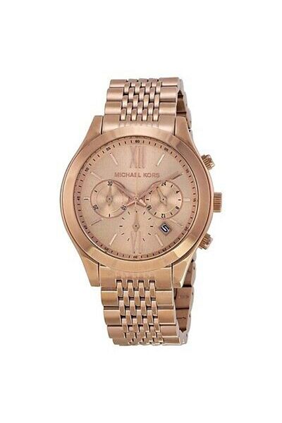 Michael Kors Rose Gold Stainless Steel Bracelet Chronograph Watch MK5775