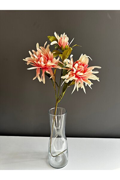 Luvienn Yapay Lüks 3 Kafalı İri Kasımpatı Çiçeği-Kaliteli Vazo Yapay Çiçeği