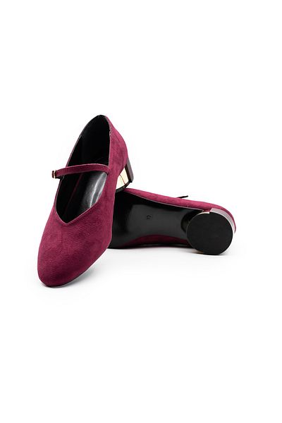 ANTEPSEPETİ Bordo Suede Strap Shoes