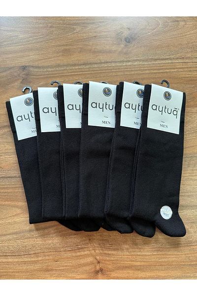 Aytuğ Pack of 6 Men's Black Modal Comfort Seamless Socks