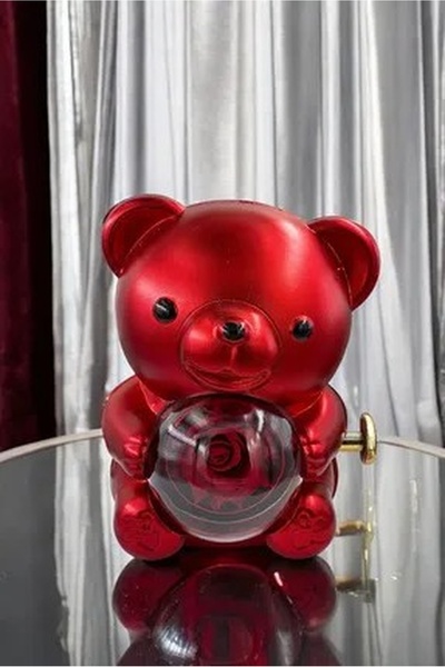 Cherry Güllü Ayıcık Yüzük Kutusu - Mekanizmalı Yüzük Kutusu Yerli