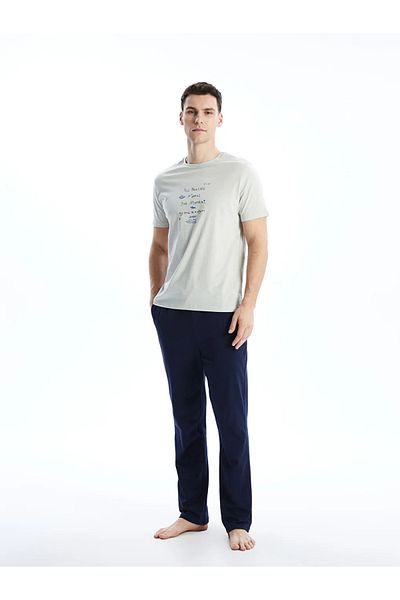 LC Waikiki Lcw Eco Gray Standard Fit Men's Pajamas Set