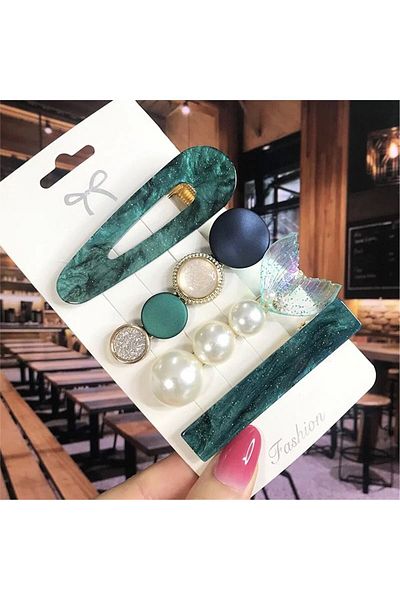 Pelin Aksesuar Set de 4 catarame verzi