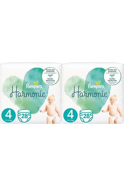 Prima Pampers Harmonie 4 Baby Diapers Size - 9-14kg Maxi 56 Pieces Economical Ultra Opportunity Pk