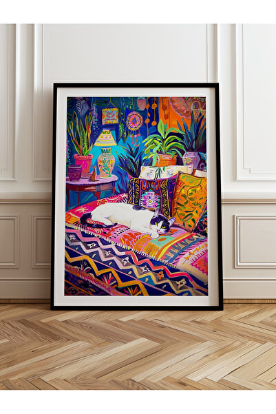 HOMEPACK Tekli Ahşap Çerçeveli Tablo Tek Parça Poster Tablo TK/804