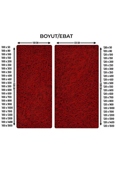 CYH 100X800Cm Maroon Curly Mat Runner Lidia 14mm