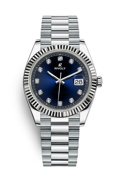 Rivoly Fashionable Men's Watch with Date in Stainless Steel