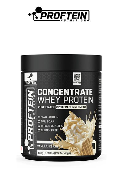 Proftein Whey Concentrate 450g 15 Serve Vanilla Ice Cream Flavored