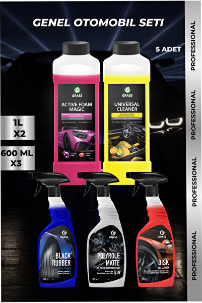 GRASS İç ve Dış Mekan için Genel Araç Bakım Seti - 5 Premium Ürün