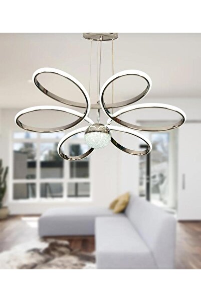 LUNOX Modern Tek Toplu Taşlı Led Avize | Salon ve Oturma Odası