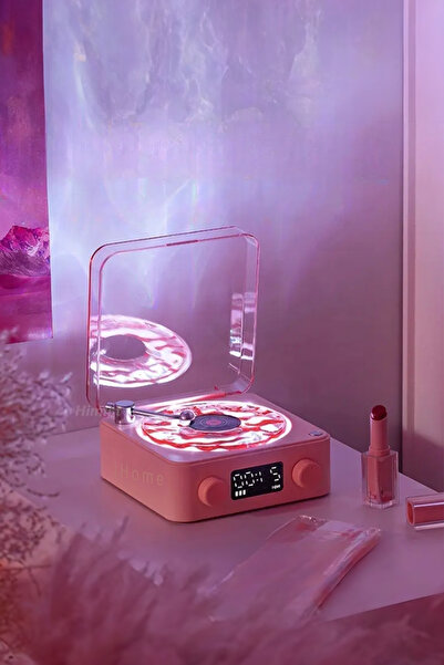 iHome Pembe Renk Saat Göstergeli Nostaljik Bluetooth Müzik Plak Çalar Ve Oda ...