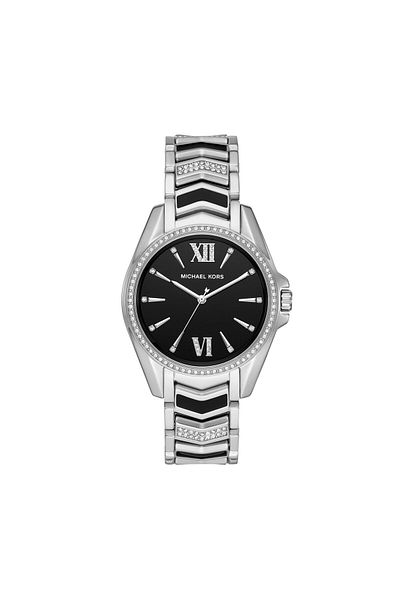 Michael Kors Metal Band Analog Watch for Women - Silver and Black MK6742