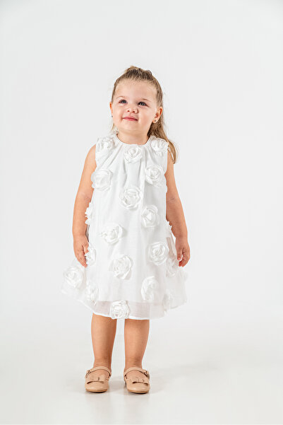 DFN Φόρεμα γενεθλίων/πάρτι Melody Ecru Floral