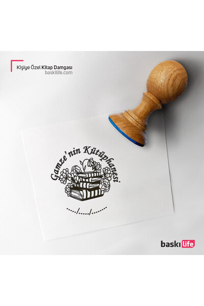 Baskı Life Çiçekli Kitaplar Kişiye Özel Kitap Damgası Kitap Mührü Kaşe Kitap ...