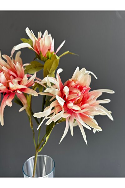 Luvienn Yapay Lüks 3 Kafalı İri Kasımpatı Çiçeği-Kaliteli Vazo Yapay Çiçeği