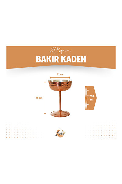 Bakır Concept Copper Colored Sliced Goblet Model - Pack of 2