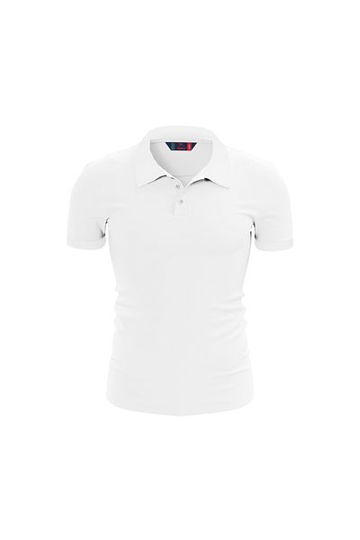 raru Plus Size Polo T-Shirt - 100% Cotton, Ingens White