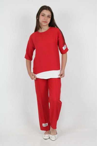 ANGELOS GIRLS Girl's Burümcük 2-Piece Set-Skirt Garnished 7-12 Years 1051